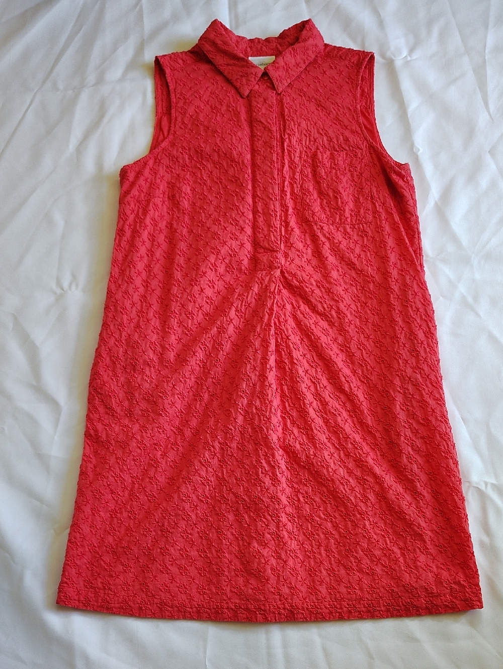Liz Claiborne Women's Dress Size M Sleeveless Shirt Coral Pink Button Up
